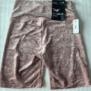 Aritzia Pink Velvet Bike Short & Matching Crop Top